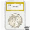 Image 1 : 1922 Silver Peace Dollar PGA MS65