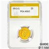 1913-S $5 Gold Half Eagle PGA MS63