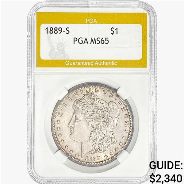 1889-S Morgan Silver Dollar PGA MS65