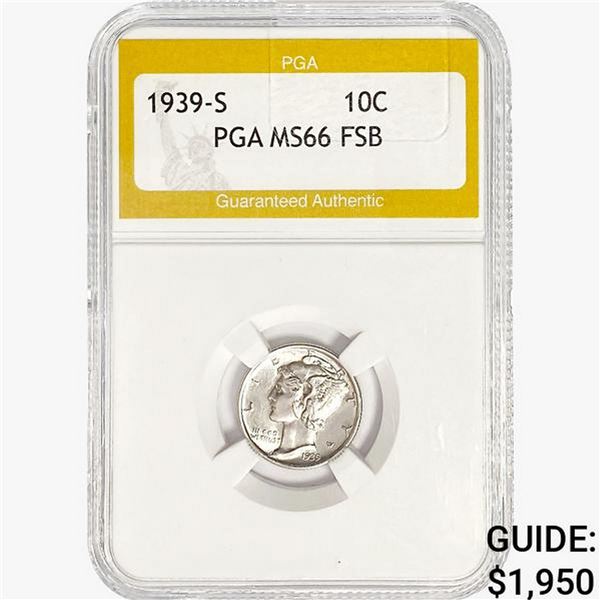 1939-S Mercury Silver Dime PGA MS66 FSB