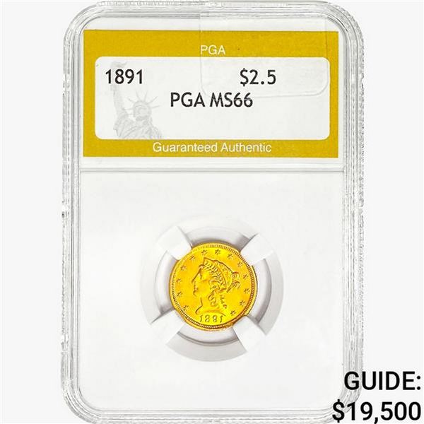 1891 $2.50 Gold Quarter Eagle PGA MS66