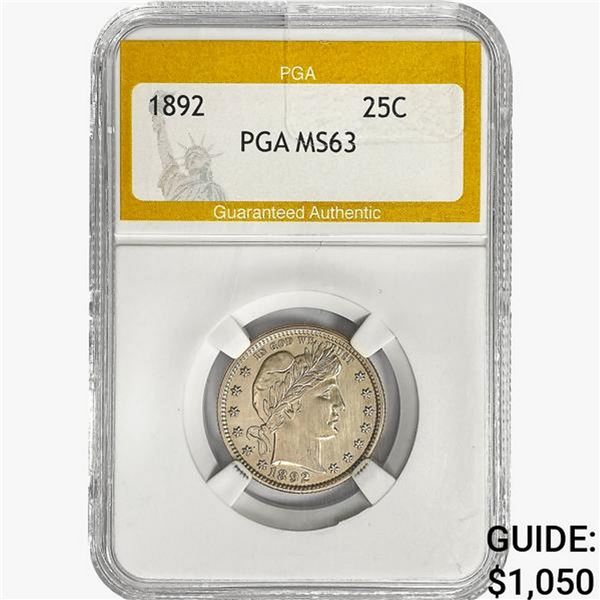 1892 Barber Quarter PGA MS63