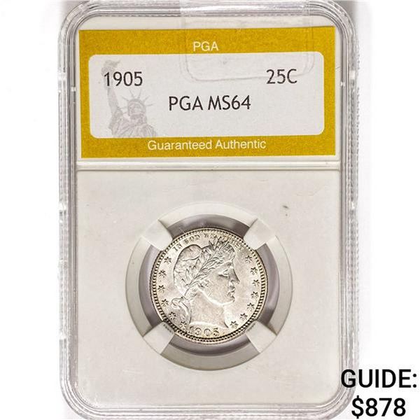 1905 Barber Quarter PGA MS64