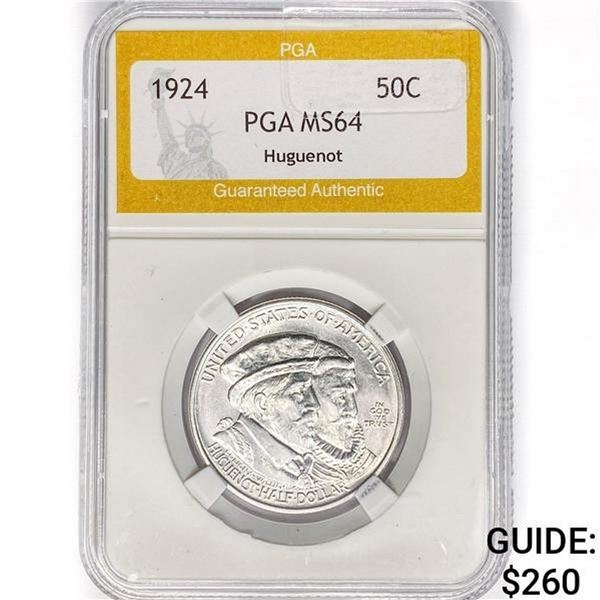 1924 Huguenot Half Dollar PGA MS64