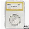 1853-O Seated Liberty Half Dollar PGA AU58 ARWS&Rays