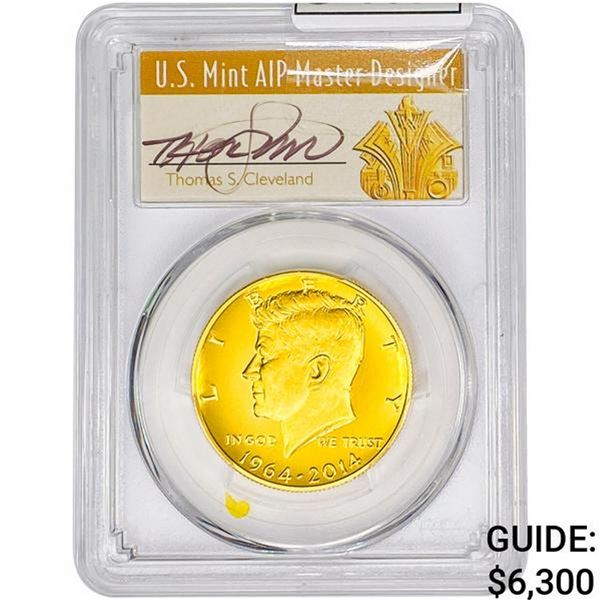 2014-W 3/4oz Gold 50C Kennedy PCGS PR70 DCAM