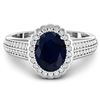 Image 1 : 14KT White Gold 2.10ct Blue Sapphire and Diamond Ring