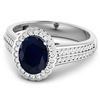 Image 3 : 14KT White Gold 2.10ct Blue Sapphire and Diamond Ring