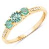 Image 1 : 14KT Yellow Gold 0.48ctw Zambian Emerald and White Diamond Ring