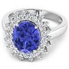 Image 2 : 14KT White Gold 3.43ct Tanzanite and Diamond Ring