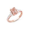 Image 1 : 14KT Rose Gold 1.45ct Morganite and Diamond Ring
