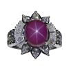 Image 1 : GIA Certified 4.60 Ct Red Star Ruby Ring