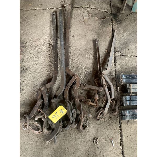 Approx. 5- Old boomers, cult. Shovels & 8- bucket teeth