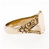 Image 5 : Men's Vintage 14K Yellow Gold Engraveable Shield Center Etched Shank Signet Ring