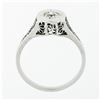 Image 7 : Antique Art Deco 14k Gold 0.36 ctw European Diamond Solitaire Open Filigree Ring