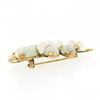 Image 5 : Ming's 14K Gold Marquise Cabochon Jade Cultured Pearl Branch Cluster Pin Brooch