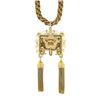 Image 4 : Vintage Victorian Revival 14K Gold Hand Engraved Diamond Tassel Pendant Necklace