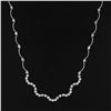 Image 5 : 14K White Gold 16.5" 2.50 ctw Round Brilliant Bezel Diamond Wavy Link Necklace