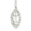 Image 4 : NEW 18k White Gold 0.95 ctw Round Baguette Diamond Drop Dangle Marquise Earrings
