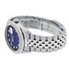 Image 6 : Rolex Mens Stainless Steel Blue Vignette Princess Cut Diamond Bezel Datejust Wri