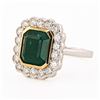 Image 1 : 3.58 ctw Emerald and 0.87 ctw Diamond 18K Yellow and White Gold Ring