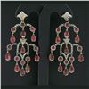 Image 5 : 18k Two Tone Gold 17.48 ctw GIA Pear Ruby & Diamond Large Drop Chandelier Earrin