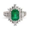 Image 1 : 1.97 ctw Emerald and 1.19 ctw Diamond Platinum Ring