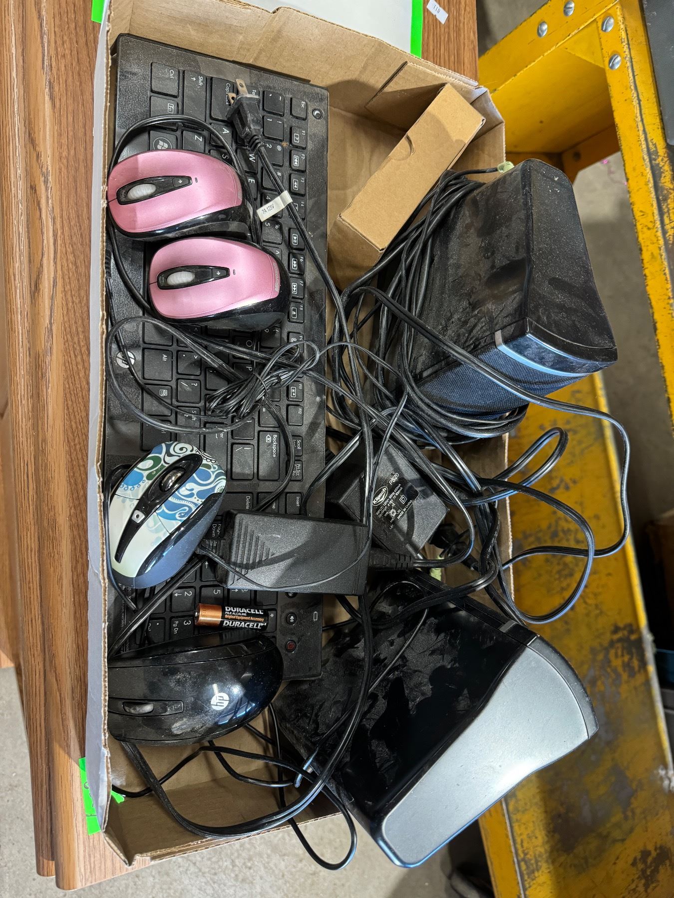 Computer, accessories, keyboard, etc.