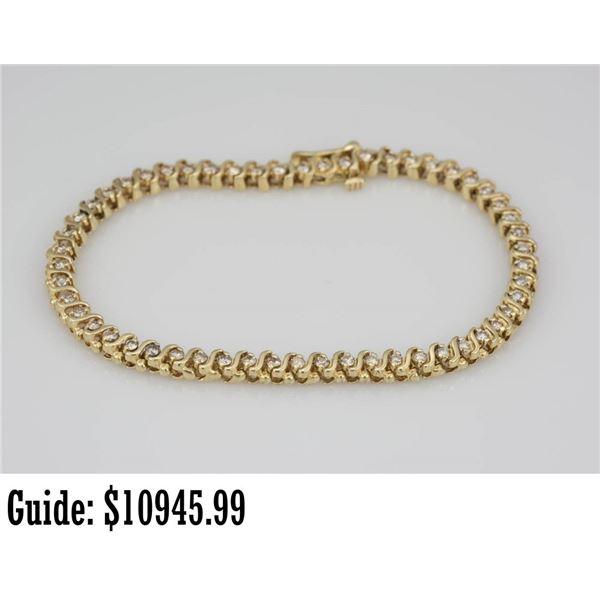 14k Gold Diamond Tennis Bracelet, 1.50tdw - 7''