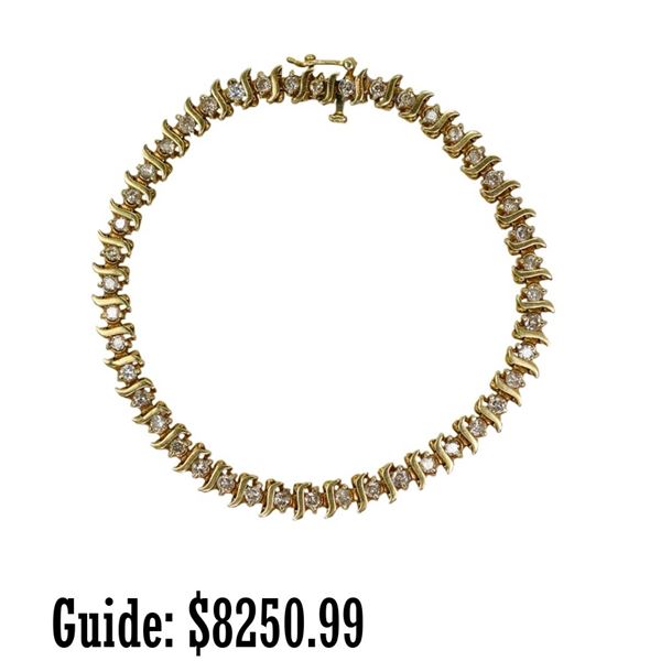 10k Gold 2.00ct Diamond 7" Tennis Bracelet