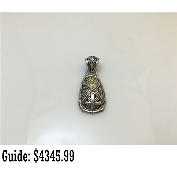 18k Gold & Sterling Silver John Hardy Pendant - 1