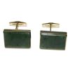 Image 2 : 14k Gold Nephrite Jade Cufflinks