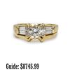 Image 1 : 14K Gold Diamond Ring Set Size - 6.25