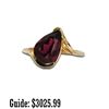 Image 1 : 14k Gold Ladies 3.80ct Pear Shaped Rhodolite