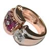 Image 2 : 14K Rose Gold Transitional Art Deco Ruby and