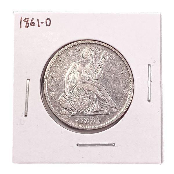 1861-O Seated Half Dollar ABOUT UNCIRCULATED