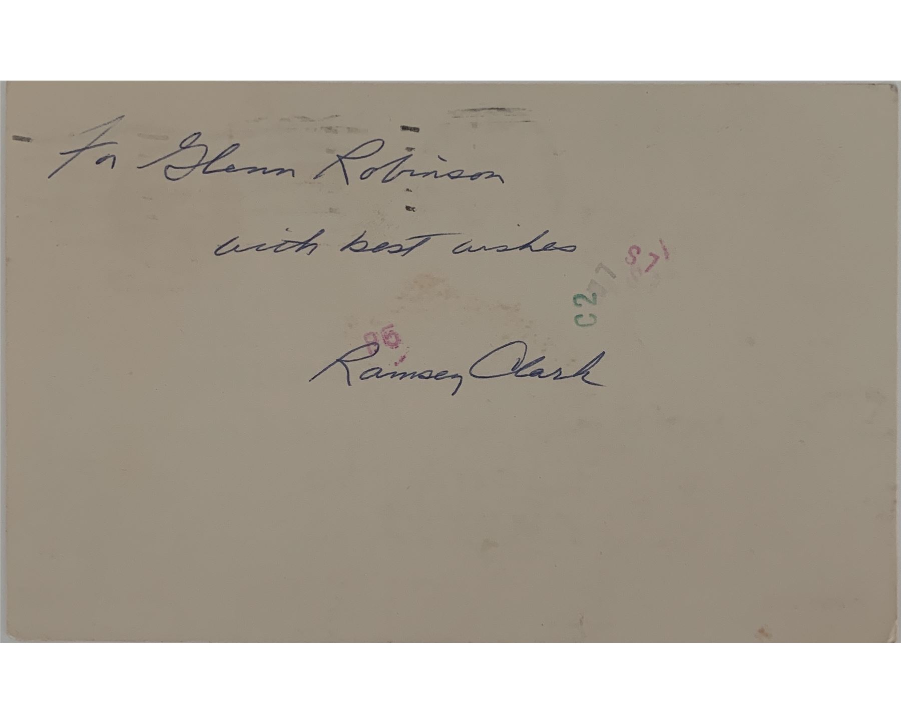 Attorney General Ramsey Clark original signature