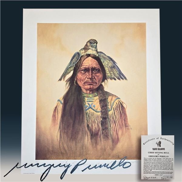 Gregory Perillo 1927-2021 Signed Limited Ed. Lithograph With COA "CHIEF SITTING BULL"