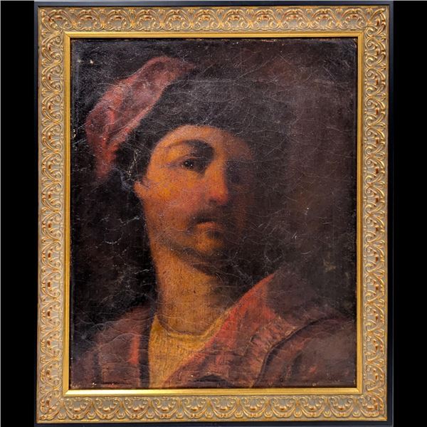16th? Century Oil On Canvas Portrait Painting, "Spanish Boy", Relined Probably Late 1800s