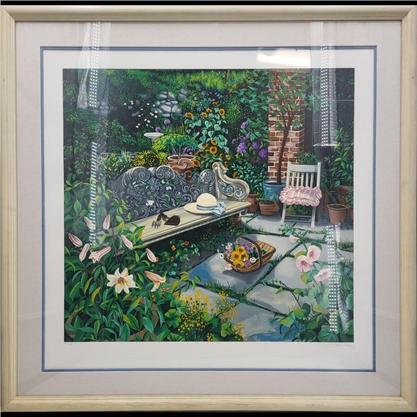 Susan Rios Large Pencil Signed And Numbered Serigraph HC 17/60, "The Gardener"