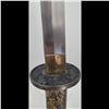 Image 18 : Chinese Signed Damascus Blade Dandao With Intricate Brass Scabbard