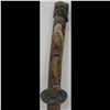 Image 2 : Chinese Signed Damascus Blade Dandao With Intricate Brass Scabbard