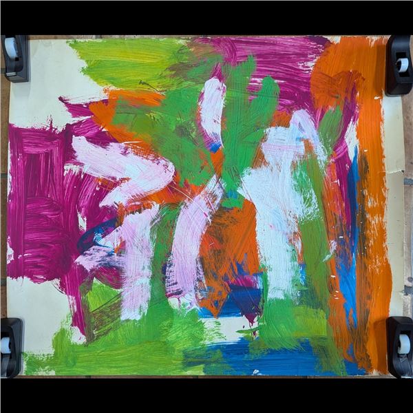Ronaldo De Juan (Argentinian, 1931-1989) Acrylic Abstract Expressionist Untitled Painting