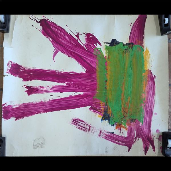 Ronaldo De Juan (Argentinian, 1931-1989) Acrylic Abstract Expressionist Untitled Painting