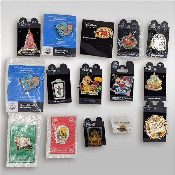 Lot Of 15 Vintage Walt Disney Assorted Pins