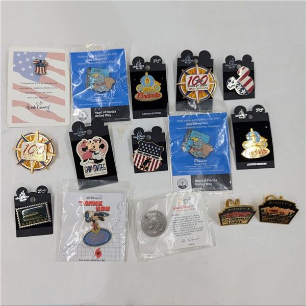 Lot Of 15 Vintage Walt Disney Assorted Pins And Rings