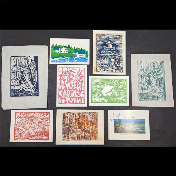 Lot Of 11 George Speck (American, 1928-2018) Woodcuts And Linoleum Block Prints, Some Pencil Signed