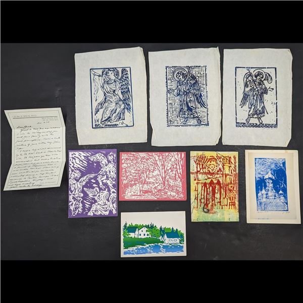 Lot Of 12 George Speck (American, 1928-2018) Woodcuts And Linoleum Block Prints, Some Pencil Signed