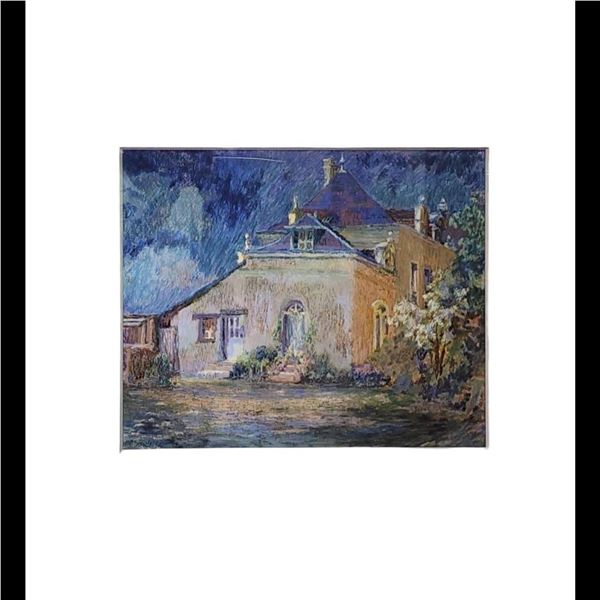 American New York-Lilian MacKendrick 1906-1987 Pastel Painting "House In France"