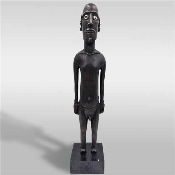 Vintage Carved Wood Easter Island Moai Tangata Ancestor Male Figure